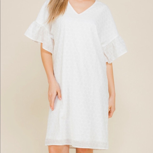 White Eyelet Lace Dress - Picture 2 of 4